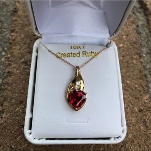 Gold Necklace with Ruby